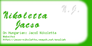 nikoletta jacso business card